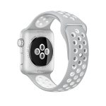 Για Apple Watch Series 9&8&7 41mm / SE 3&SE 2&6&SE&5&4 40mm / 3&2&1 38mm Μοντέρνο κλασικό λουράκι σιλικόνης (Γκρι Λευκό) - Image 2
