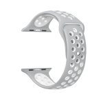 Για Apple Watch Series 9&8&7 41mm / SE 3&SE 2&6&SE&5&4 40mm / 3&2&1 38mm Μοντέρνο κλασικό λουράκι σιλικόνης (Γκρι Λευκό) - Image 3
