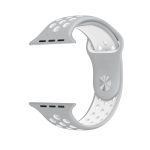 Για Apple Watch Series 9&8&7 41mm / SE 3&SE 2&6&SE&5&4 40mm / 3&2&1 38mm Μοντέρνο κλασικό λουράκι σιλικόνης (Γκρι Λευκό) - Image 4