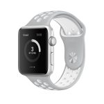 Για Apple Watch Series 9&8&7 41mm / SE 3&SE 2&6&SE&5&4 40mm / 3&2&1 38mm Μοντέρνο κλασικό λουράκι σιλικόνης (Γκρι Λευκό)
