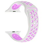 Για Apple Watch Series 7 41mm / 6 & SE & 5 & 4 40mm / 3 & 2 & 1 38mm μοντέρνο κλασικό λουράκι σιλικόνης (Λευκό μωβ) - Image 6