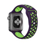 Για Apple Watch Series 7 41mm / 6 & SE & 5 & 4 40mm / 3 & 2 & 1 38mm μοντέρνο  κλασικό λουράκι σιλικόνης (Μωβ Πράσινο) - Image 3