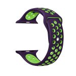 Για Apple Watch Series 7 41mm / 6 & SE & 5 & 4 40mm / 3 & 2 & 1 38mm μοντέρνο  κλασικό λουράκι σιλικόνης (Μωβ Πράσινο) - Image 4