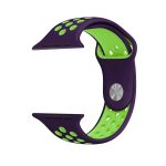 Για Apple Watch Series 7 41mm / 6 & SE & 5 & 4 40mm / 3 & 2 & 1 38mm μοντέρνο  κλασικό λουράκι σιλικόνης (Μωβ Πράσινο) - Image 5
