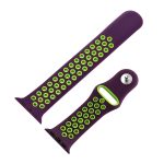 Για Apple Watch Series 7 41mm / 6 & SE & 5 & 4 40mm / 3 & 2 & 1 38mm μοντέρνο  κλασικό λουράκι σιλικόνης (Μωβ Πράσινο) - Image 6