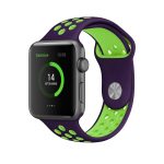 Για Apple Watch Series 7 41mm / 6 & SE & 5 & 4 40mm / 3 & 2 & 1 38mm μοντέρνο  κλασικό λουράκι σιλικόνης (Μωβ Πράσινο) - Image 2