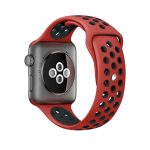 Για Apple Watch Series 7 41mm / 6 & SE & 5 & 4 40mm / 3 & 2 & 1 38mm μοντέρνο  κλασικό λουράκι σιλικόνης (κόκκινο μαύρο) - Image 4