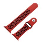 Για Apple Watch Series 7 41mm / 6 & SE & 5 & 4 40mm / 3 & 2 & 1 38mm μοντέρνο  κλασικό λουράκι σιλικόνης (κόκκινο μαύρο) - Image 2