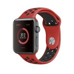 Για Apple Watch Series 7 41mm / 6 & SE & 5 & 4 40mm / 3 & 2 & 1 38mm μοντέρνο  κλασικό λουράκι σιλικόνης (κόκκινο μαύρο)