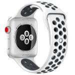 Για Apple Watch Series 9&8&7 41mm / SE 3&SE 2&6&SE&5&4 40mm / 3&2&1 38mm Μοντέρνο κλασικό λουράκι  σιλικόνης (λευκό μαύρο) - Image 2
