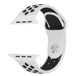 Για Apple Watch Series 9&8&7 41mm / SE 3&SE 2&6&SE&5&4 40mm / 3&2&1 38mm Μοντέρνο κλασικό λουράκι  σιλικόνης (λευκό μαύρο) - Image 5