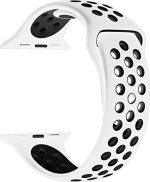 Για Apple Watch Series 9&8&7 41mm / SE 3&SE 2&6&SE&5&4 40mm / 3&2&1 38mm Μοντέρνο κλασικό λουράκι  σιλικόνης (λευκό μαύρο) - Image 6