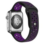 Για Apple Watch Series 7 41mm / 6 & SE & 5 & 4 40mm / 3 & 2 & 1 38mm μοντέρνο  κλασικό  λουράκι σιλικόνης (Μαύρο Μωβ) - Image 2