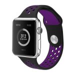 Για Apple Watch Series 7 41mm / 6 & SE & 5 & 4 40mm / 3 & 2 & 1 38mm μοντέρνο  κλασικό  λουράκι σιλικόνης (Μαύρο Μωβ)