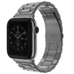 Fold Buckle 3 Beads Stainless Steel Watch Band For Apple Watch Ultra 49mm&Watch Ultra 2 49mm / Series 9&8&7 45mm / SE 3&SE 2&6&SE&5&4 44mm / 3&2&1 42mm(Grey)