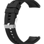 Λουράκι σιλικόνης με ασημί κούμπωμα Για Το Samsung Galaxy Watch 4 (40mm)/(44mm) / Samsung Galaxy Watch 4 classic (42mm) /(46mm)-(Βlack)
