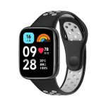 Xiaomi For Redmi Watch 3 Active Two Color Silicone Watch Band (ΜΑΥΡΟ + ΓΚΡΙ )