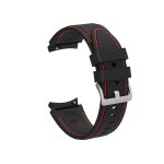 For Samsung Galaxy Watch4 / Watch4 Classic Silicone Stitching Watch Band(Black Red)
