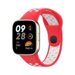 For Xiaomi Redmi Watch 3   Sports Two-Color Silicone Watch Band(ΑΣΠΡΟ+ΚΟΚΚΙΝΟ)