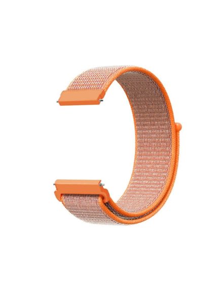 For Samsung Galaxy Watch 42mm Nylon Braided Watch Band   ( Orange / Red )