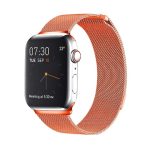 Milanese Loop Μαγνητικό ρολόι από ανοξείδωτο χάλυβα για Apple Watch Ultra 49mm / Series 8&7 45mm / SE 2&6&SE&5&4 44mm / 3&2&1 42mm (Πορτοκαλί)