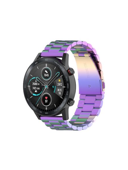 For Honor Watch GS 3i 22mm με μεταλλικό λουράκι από ανοξείδωτο ατσάλι με τρεις χάντρες (πολύχρωμο)