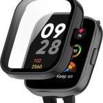 Για Redmi Watch 3 Active  2 in 1 Θήκη Προστασίας + Tempered Glass Ενσωματωμένη προστατευτική θήκη ρολογιού (Μαύρη)