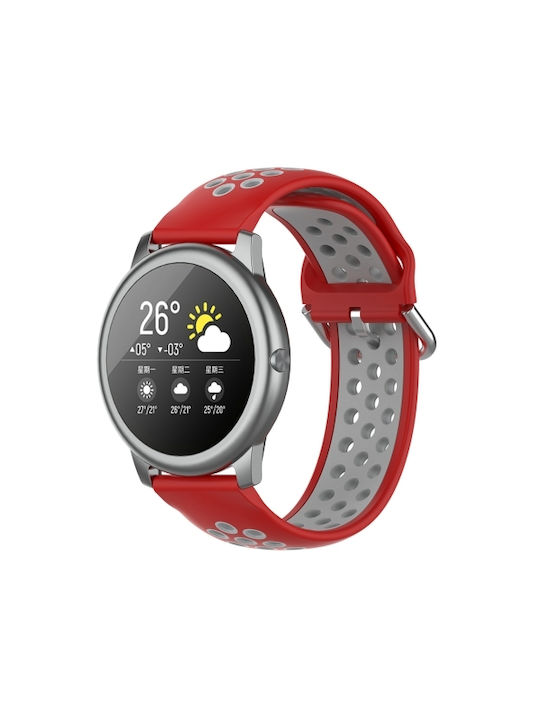 049536b1-5b0f-489a-8eb6-81d553d9e065_0.jpg For Xiaomi Haylou Solar LS05 Two-tone Silicone Watch Band, Size: 22mm(Red Gray) - Image 1