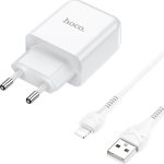 Hoco Φορτιστής με Θύρα USB-A και Καλώδιο Lightning 10.5W Λευκός (N2 Vigour) - Image 2