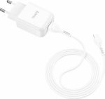 Hoco Φορτιστής με Θύρα USB-A και Καλώδιο Lightning 10.5W Λευκός (N2 Vigour) - Image 3