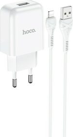 Hoco Φορτιστής με Θύρα USB-A και Καλώδιο Lightning 10.5W Λευκός (N2 Vigour) - Image 5