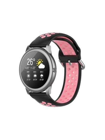 For Xiaomi Haylou Solar LS05 Two-tone Silicone Watch Band, Size: 22mm(Black Powder)