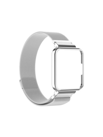 Για Xiaomi Redmi Watch 2 Lite 2 in 1 Milano Metal Band Watch με πλαίσιο ρολογιού (ασημί)