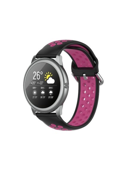 For Xiaomi Haylou Solar LS05 Two-tone Silicone Watch Band, Size: 22mm(Black Rose)