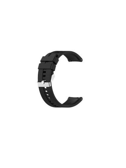 Λουράκι Σιλικόνης 20mm Μαύρο (Galaxy Watch4 / Watch5 / Watch5 ProAmazfit BipHuawei Watch GT2 (42mm))