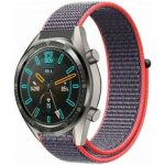 Nylon Velcro Υφασμάτινο Μπρασελέ 22mm για Huawei Watch GT/Watch 2 Pro / Honor Watch Magic - Κόκκινο / Γκρι