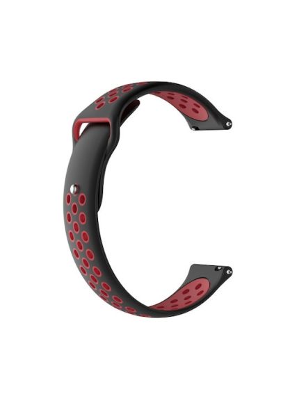 For Huami Amazfit Youth Edition Two-tone Silicone Watch Band(Black Red)