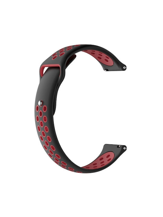 0807f61f-8d19-4b88-a4dc-7da15f0c6a4e_0.jpg For Huami Amazfit Youth Edition Two-tone Silicone Watch Band(Black Red) - Image 1