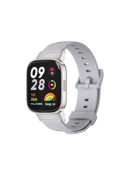 Για Xiaomi Redmi Watch 3 Mijobs Honeycomb Texture TPU Watch Band (Grey Silver)