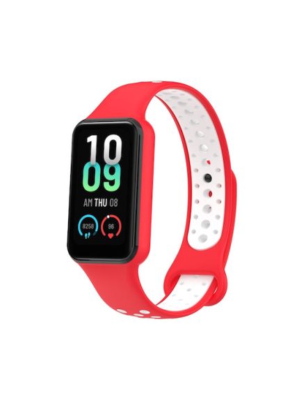 For Redmi Band 2 Loop Two-Color Breathable Silicone Watch Band ( ΚΟΚΚΙΝΟ + ΑΣΠΡΟ )