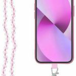 Crystal Diamond Λουράκι Λαιμού για Κινητά Ροζ