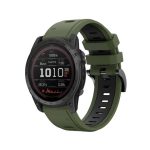 For Garmin TACTIX 7 / 7Pro 26mm Two-Color Sports Silicone Watch Band (ΜΑΥΡΟ +ΠΡΑΣΙΝΟ )