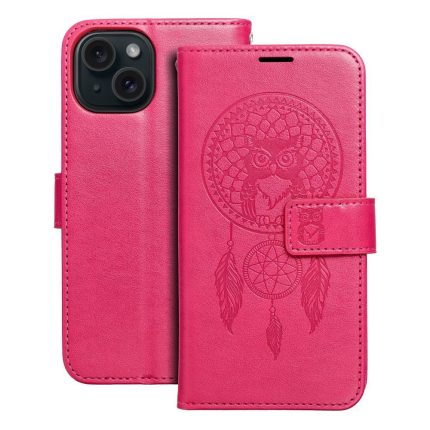 Θήκη MEZZO Book για IPHONE 15 ονειροπαγίδα ματζέντα