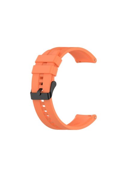 Για Huawei Watch GT 2 Ζάντα ρολογιού σιλικόνης 46 mm με μαύρη πόρπη (ζωντανό πορτοκαλί)