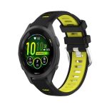 For Garmin Forerunner 265S 18mm Sports Two-Color Steel Buckle Silicone Watch Band(Black+Lime Green)