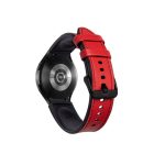 For Samsung Galaxy Watch5 Pro 45mm/5 44mm/5 40mm Silicone + Leather Black Buckle Watch Band(Red)