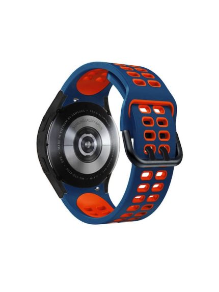 For Samsung Galaxy Watch 5 40mm 20mm Breathable Two-Color Silicone Watch Band (ΚΟΚΚΙΝΟ+ΜΠΛΕ)