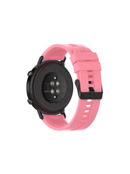 For Huawei Watch GT 2 42mm Silicone Watch Band with Black Buckle(Pink)