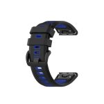 Για Garmin Fenix ​​7S 20mm, δίχρωμη ζώνη ρολογιών σιλικόνης (Μαύρο μπλε)