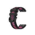 Για Garmin Instinct 2S   Για Garmin Fenix ​​7s   Για Garmin Descent Mk2S   Για Garmin Fenix ​​6S   Για Garmin Fenix ​​5S plus 20mm Δίχρωμη ζώνη ρολογιών σιλικόνης Jack (Black Magenta)